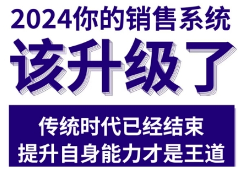 2024能落地的销售实战课，你的销售系统该升级了-优品网赚资源库
