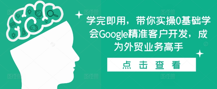 学完即用，带你实操0基础学会Google精准客户开发，成为外贸业务高手-优品网赚资源库