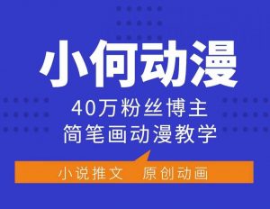 小何动漫简笔画动漫教学，40万粉丝博主课程，可做伙伴计划、分成计划、接广告等-优品网赚资源库