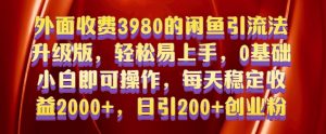 外面收费3980的闲鱼引流法，轻松易上手,0基础小白即可操作，日引200+创业粉的保姆级教程【揭秘】-优品网赚资源库