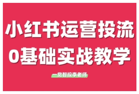 小红书运营投流,小红书广告投放从0到1的实战课,学完即可开始投放-优品网赚资源库