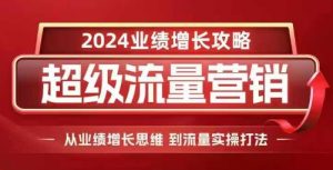 2024超级流量营销，2024业绩增长攻略，从业绩增长思维到流量实操打法-优品网赚资源库