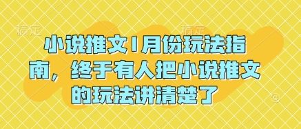 小说推文1月份玩法指南，终于有人把小说推文的玩法讲清楚了!-优品网赚资源库