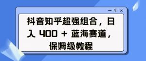 抖音知乎超强组合,日入4张, 蓝海赛道,保姆级教程-优品网赚资源库