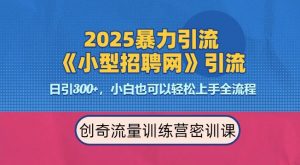 2025最新暴力引流方法，招聘平台一天引流300+，日变现多张，专业人士力荐-优品网赚资源库