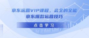 京东运营VIP课程，最全的全能京东爆款运营技巧-优品网赚资源库