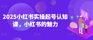 2025小红书实操起号认知课,小红书的魅力-优品网赚资源库