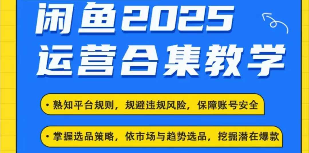 2025闲鱼电商运营全集，2025最新咸鱼玩法-优品网赚资源库