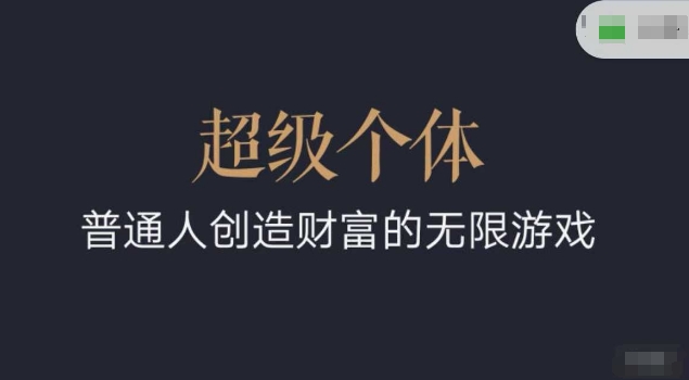超级个体2024-2025翻盘指南，普通人创造财富的无限游戏-优品网赚资源库