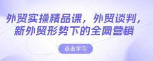 外贸实操精品课，外贸谈判，新外贸形势下的全网营销-优品网赚资源库
