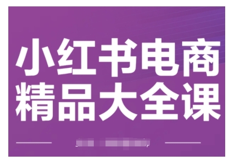 小红书电商精品大全课,快速掌握小红书运营技巧,实现精准引流与爆单目标,轻松玩转小红书电商(更新2月)-优品网赚资源库