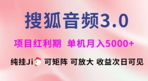 搜狐音频挂ji3.0.可矩阵可放大，独家技术，稳定月入5000+【揭秘】-优品网赚资源库