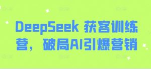 DeepSeek 获客训练营，破局AI引爆营销-优品网赚资源库