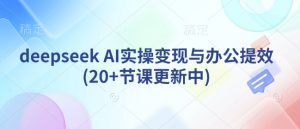 deepseek AI实操变现与办公提效(20+节课更新中)-优品网赚资源库