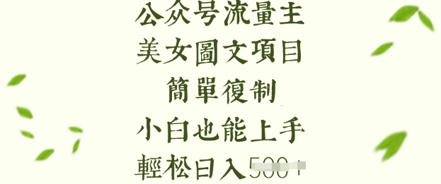 流量主长期收益项目,美女图片简单复制,小白也能上手,轻松日入5张-优品网赚资源库