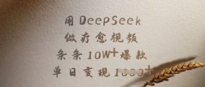 用DeepSeek做疗愈视频，条条10W+爆款，单日变现多张-优品网赚资源库