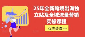 25年全新跨境出海独立站及全域流量营销实操课程，跨境电商独立站TIKTOK全域营销普货特货玩法大全-优品网赚资源库