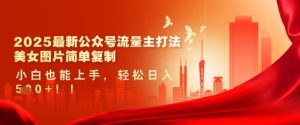 2025最新公众号流量主打法,美女图片简单复制,小白也能上手,轻松日入5张-优品网赚资源库