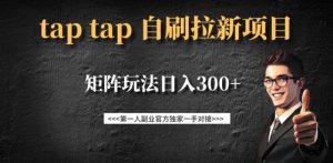 taptap拉新自刷项目,一个新用户14元,矩阵玩法日入300+-优品网赚资源库
