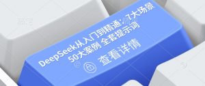 DeepSeek从入门到精通：7大场景 50大案例 全套提示词【文档】-优品网赚资源库