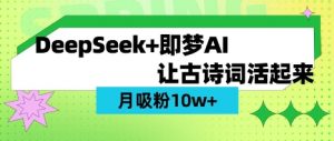 用DeepSeek做AI 古诗词视频，涨粉 10W+(保姆级教程)-优品网赚资源库