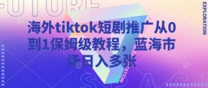 海外tiktok短剧推广从0到1保姆级教程，蓝海市场日入多张-优品网赚资源库