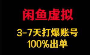 闲鱼虚拟详解，3-7天打爆账号，100%出单-优品网赚资源库