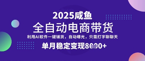 全网首发【闲鱼全自动电商带货】三年磨一剑,一朝露锋芒,单月稳定变现8k+【揭秘】-优品网赚资源库