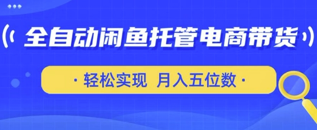 全自动闲鱼托管式电商带货，只需一部安卓手机和一个闲鱼号，轻松实现月入五位数【揭秘】-优品网赚资源库