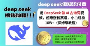用DeepSeek做AI古诗词视频，超级涨粉赛道，小白轻松涨粉10W+(保姆级教程)-优品网赚资源库