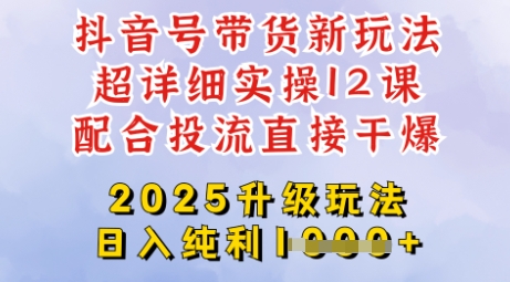 2025全新升级抖音带货玩法,一天纯利四位数,从剪辑到选品再到发布投流,超详细玩法揭秘-优品网赚资源库