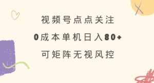视频号点点关注，0成本单号80+，可矩阵，绿色正规，长期稳定【揭秘】-优品网赚资源库