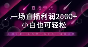 半无人直播带货，一场利润数张，适合所有平台玩法，小白也可轻松-优品网赚资源库