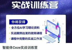 智能体Coze实战训练营,掌握新时代效率工具,让你人生即刻开挂-优品网赚资源库