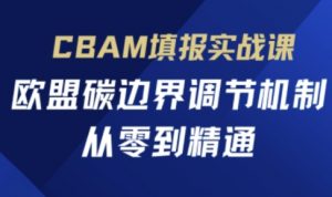 CBAM填报实战课，欧盟碳边界调节机制，从零到精通-优品网赚资源库