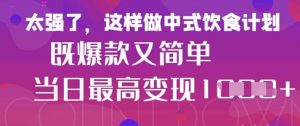 疯狂爆火！小红书等平台的女性中餐养生视频，小白轻松制作，快速拿到结果-优品网赚资源库