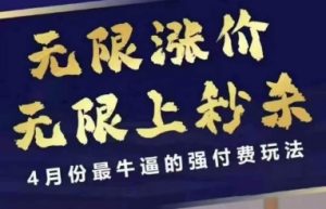 4月12号拼多多线上课，无限涨价，无限上秒杀，4月份最牛逼的强付费玩法-优品网赚资源库