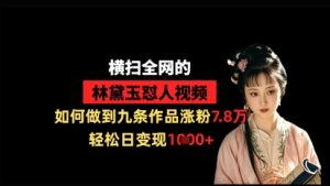 横扫全网的林黛玉怼人视频，如何做到九条作品涨粉7.8万，轻松日变现1k-优品网赚资源库