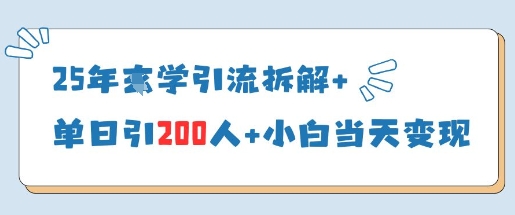 25年国学引流拆解+单日引200人+小白当天就能变现-优品网赚资源库