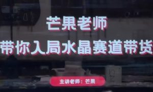 芒果老师·带你入局水晶赛道带货，助你开启水晶直播带货事业-优品网赚资源库