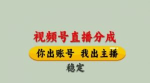 视频号直播分成，全程托管招募，单月轻松变现8k【揭秘】-优品网赚资源库