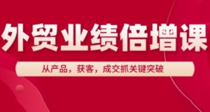 外贸业绩倍增课，从产品，获客，成交抓关键突破-优品网赚资源库