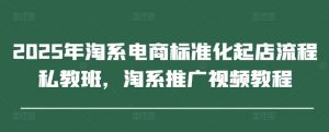 2025年淘系电商标准化起店流程私教班，淘系推广视频教程-优品网赚资源库