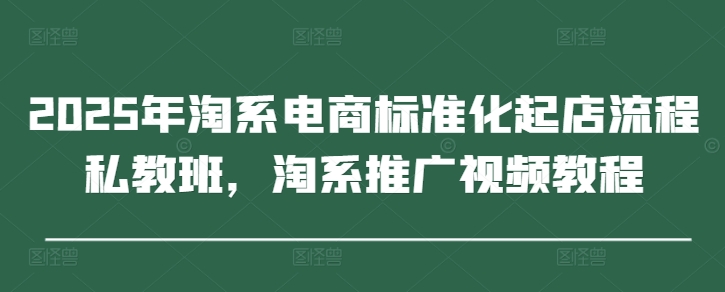 2025年淘系电商标准化起店流程私教班，淘系推广视频教程-优品网赚资源库
