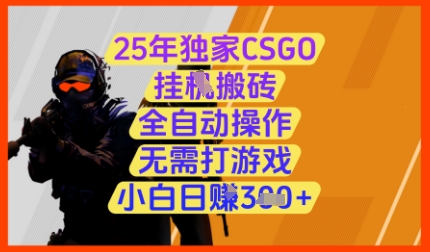 25年独家CSGO挂G搬砖，全自动操作，无需打游戏，小白日入3张+【揭秘】-优品网赚资源库