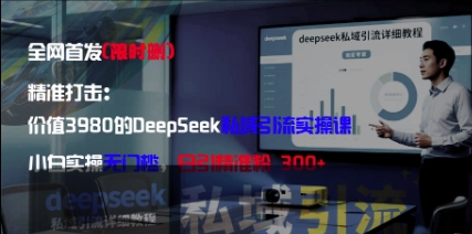 精准打击：价值3980的DeepSeek私域引流实操课，小白实操无门槛，日引精准粉300+-优品网赚资源库