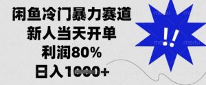 闲鱼冷门暴力赛道，新人当天开单，利润80%，日入1k+【揭秘】-优品网赚资源库