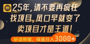 什么？25年你还在疯狂找项目做，醒醒吧，看完这些你全都懂了【揭秘】-优品网赚资源库