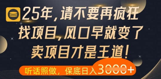 什么？25年你还在疯狂找项目做，醒醒吧，看完这些你全都懂了【揭秘】-优品网赚资源库