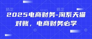 2025电商财务-淘系天猫对账，电商财务必学-优品网赚资源库